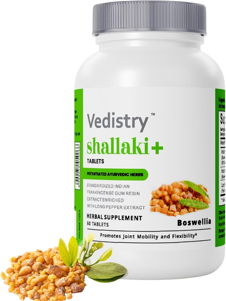 Shallaki Boswellia Serrata Extract Supplements for Women against 124; 700mg Herbal Capsules for Bone and Joint Wellness against 124; Indian Frankincense Supplements 124; 60 Vegan Tablets