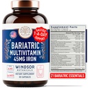 Bariatric Multivitamin med jern - 45mg Jern Let at synke, En dag Bariatric Vitamin til kvinder og mænd - Gastric Bypass, Gastric Sleeve Inddrivelse Vitamin Multivitaminer - 30 Caps