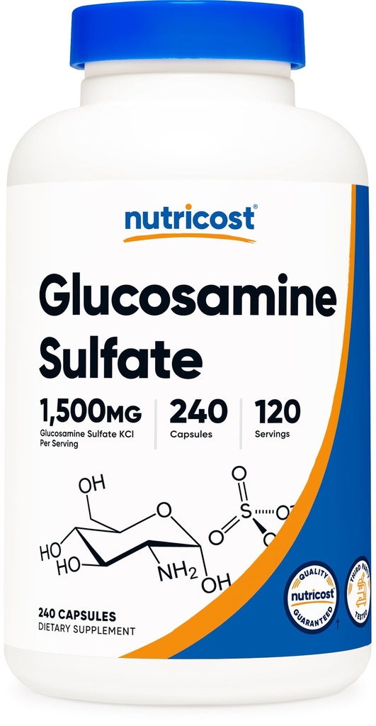 Nutricost Glucosamin Sulfate 1500mg, 240 kapsler - 750mg Per kapsel, Gluten Free, Non- GMO