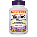 Webber Naturals Vitamin C Calcium Ascorbat 1000 mg · Mave venlige, 120 kapsler