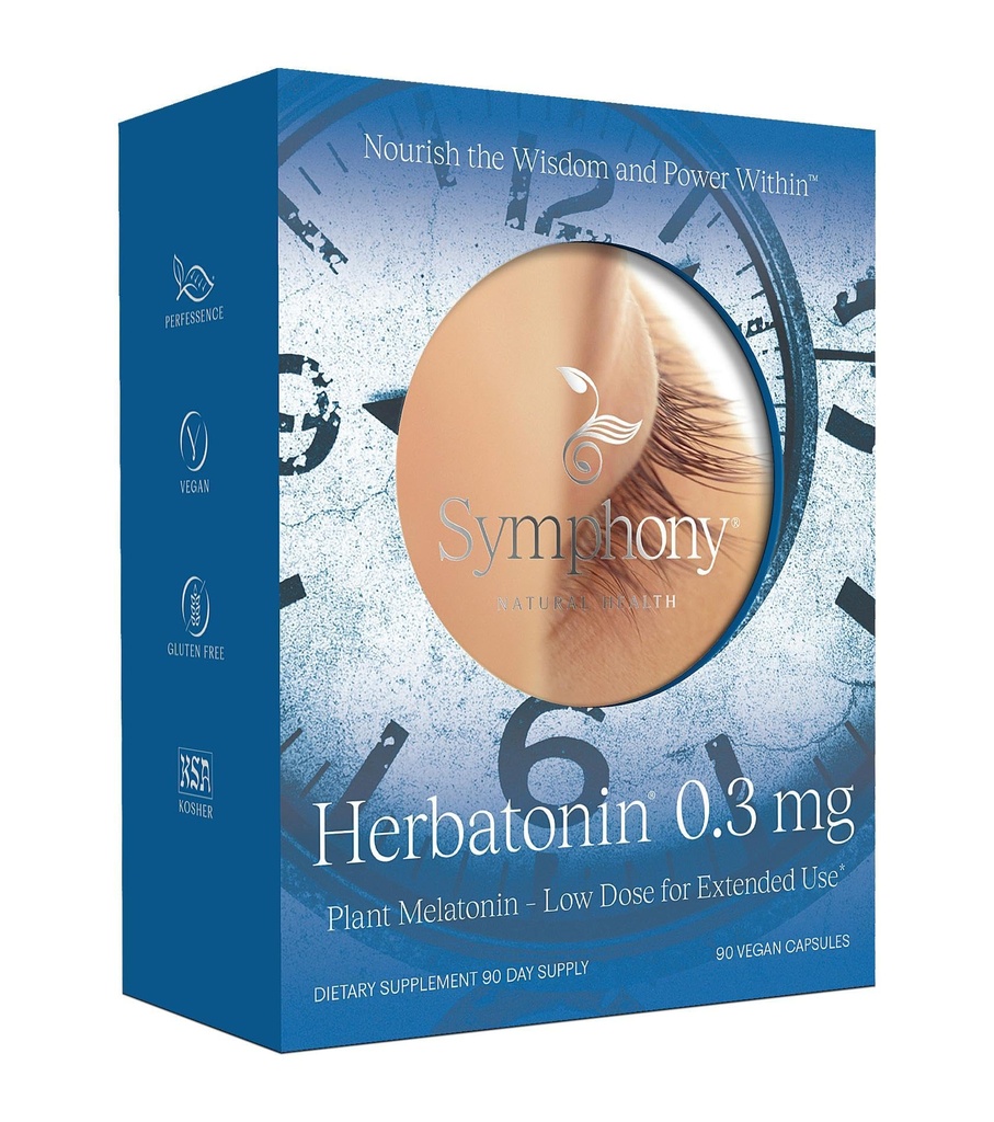 Herbatonin ® 0, 3 mg - Den første plant- baserede, naturlige melatonin supplement (Phyto- Melatonin) - Lavdosis sovestøtte, understøtter Circadian Rhythm & Cellular Health - 90 kapsler (90 dages forsyning)