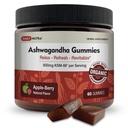 KSM- 66 Ashwagandha Gummies - 600mg Organic Root Extract per servering - Lækker Natural Apple- Berry Flavor 124; Understøtter afslapning, fokus, & energi (60 Gummies)