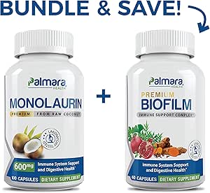 Palmara Health Premium Monolaurin 600mg + Biofilm Complex