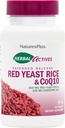 NaturesPlus Herbal Actives Red Yeast Rice 600mg & CoQ10 100mg, Extended Release - 30 Veganske tabletter - Maksimal potens supplement, Antioxidant - Vegetarisk, Gluten- Free - 30 Servere