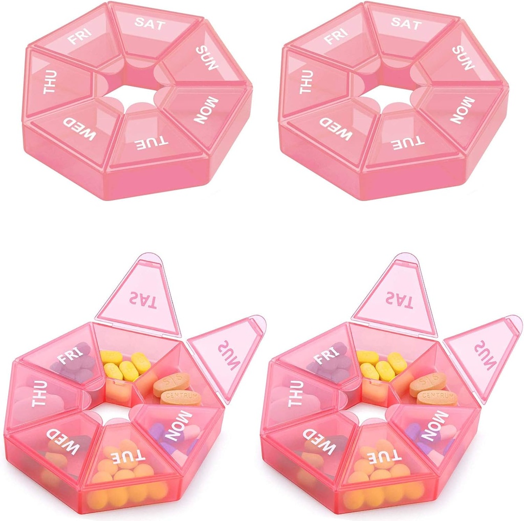 Ugentlig Pill Organizer Stor 7 dages Pill Box Organizer Daglig medicin sag for Vitamin Fish Oil Pills Kosttilskud Gigt Venlig