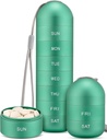 Zannaki Metal Fugt Bevis Weekly Pill Organizer, Stackable Aluminum Alloy BPA Gratis rejse vandreture 7 Dag Pill Box sag Vandtæt og stort kompartment til at holde piller, vitaminer, fiskeolie, kosttilskud