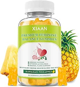 Premium Feminin Balance Gummies for Women 's immun Health, Hawaii Ananas Gummies Support PH Balance & Vaginal Health, Vegan, Gluten- Free, 60 Gummies