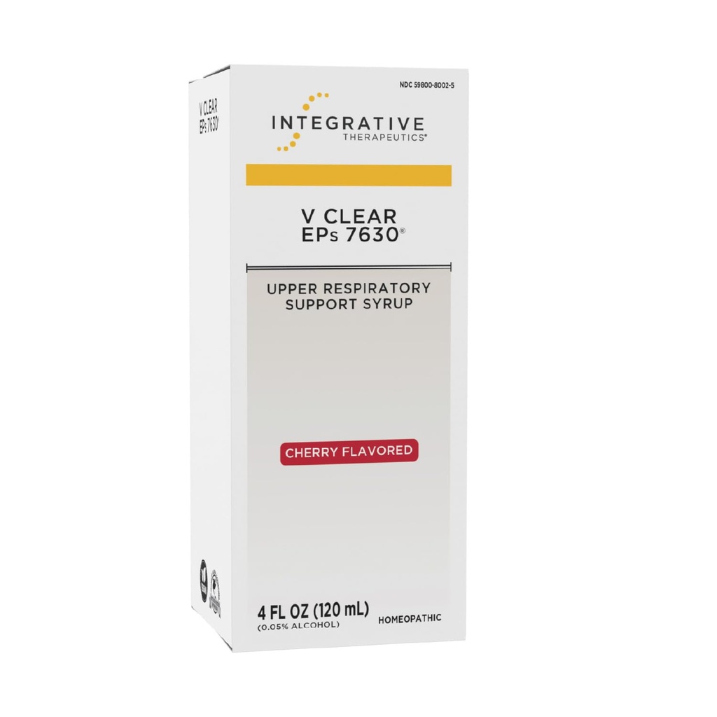 Integrative Terapeutics V Clear EPs 7630 - Understøtter Discomfort from Throat, Nasal & Bronchial Irritations - Øvre luftveje & Lung Support Under fælles kulde for børn og voksne - Cherry, 4 oz