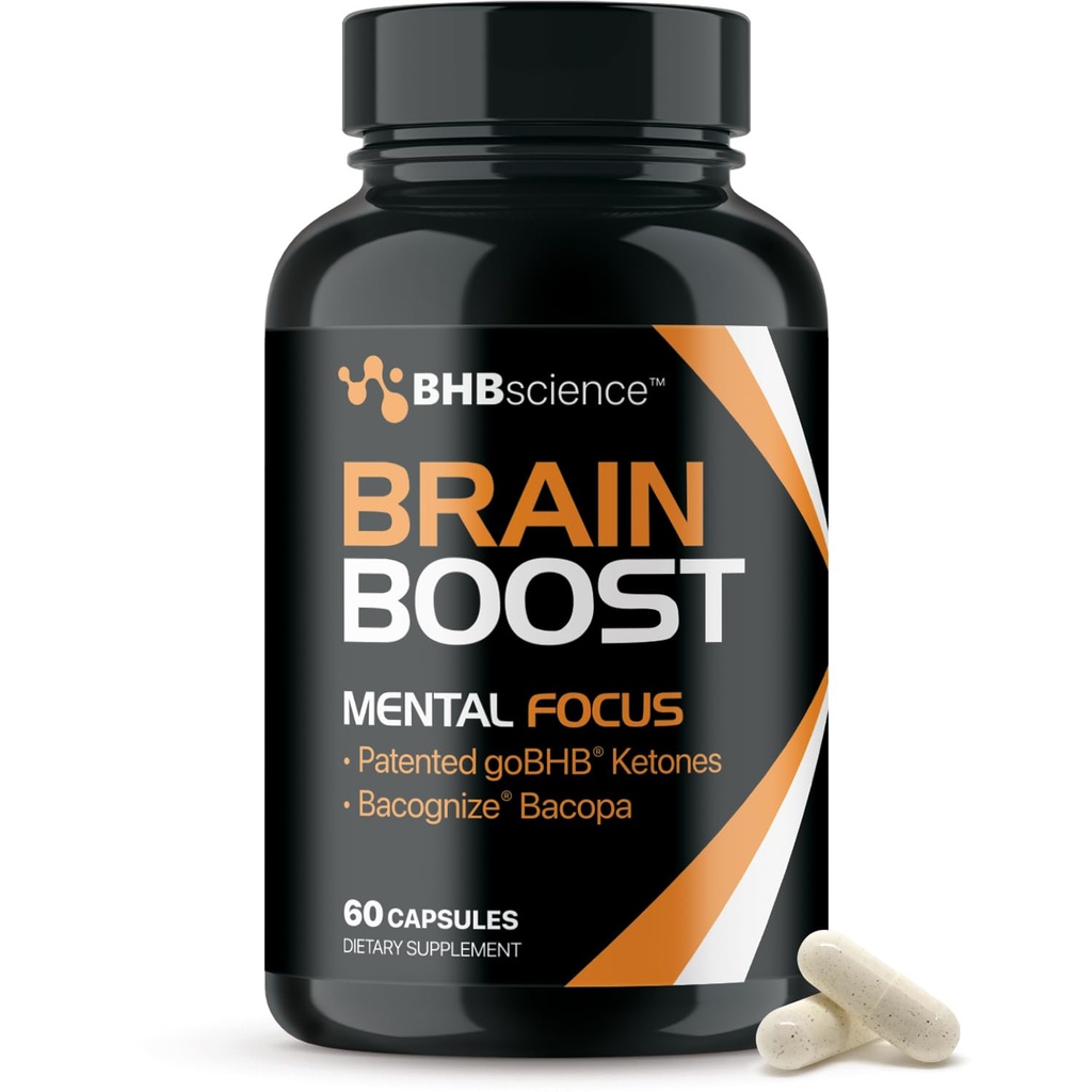 Brain Booster Supplement for Focus - Klinisk valideret Nootropics Brain Support Supplement med Bacopa Monnieri Extract & Patenteret goBSHB for Kognitiv Support - 3. part Testet (30 Servere)