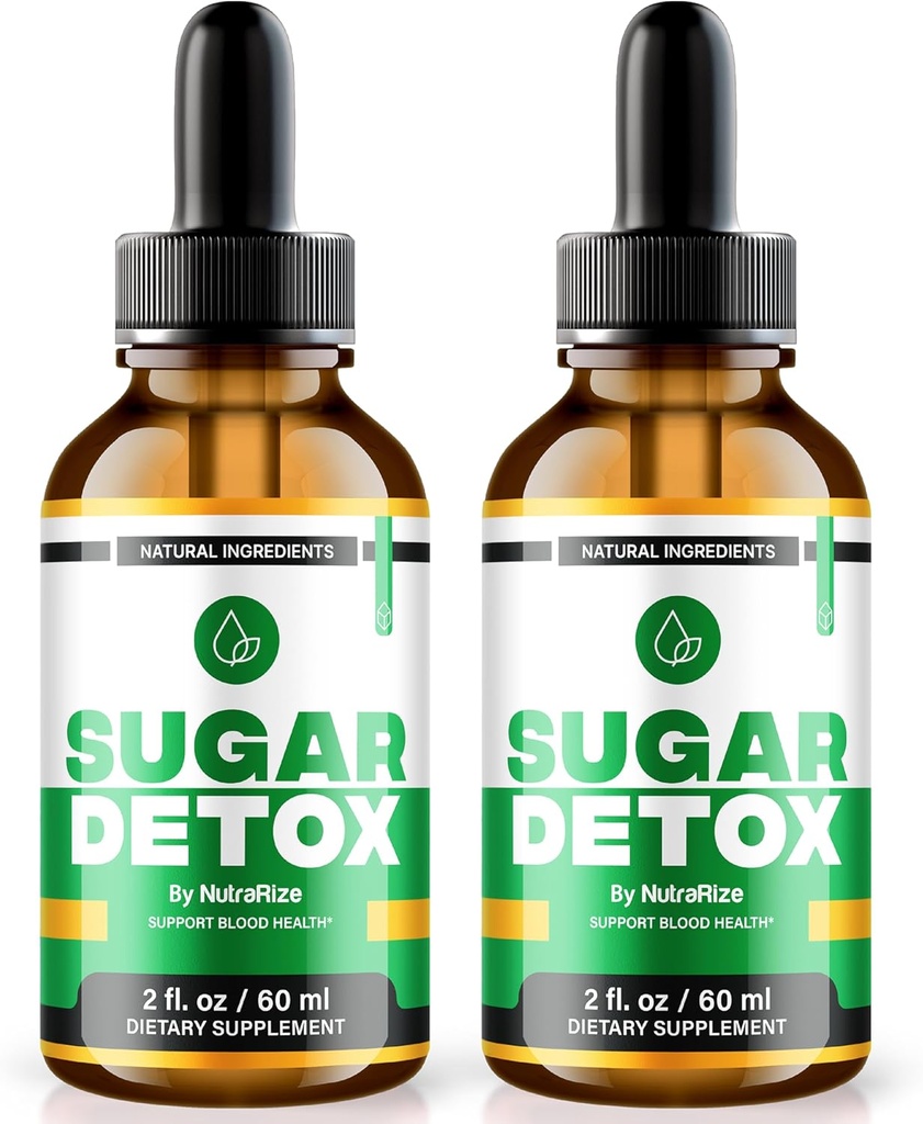 NutraRize (2 Pack) Sugar Detox Drops, SugarDetox Drops, 21-dages Sugar Detox Challenge, All- Natural Liquid Cleanse for Begyndere, Premium Blood Formel Gotas Anmeldelser (60 Servere)