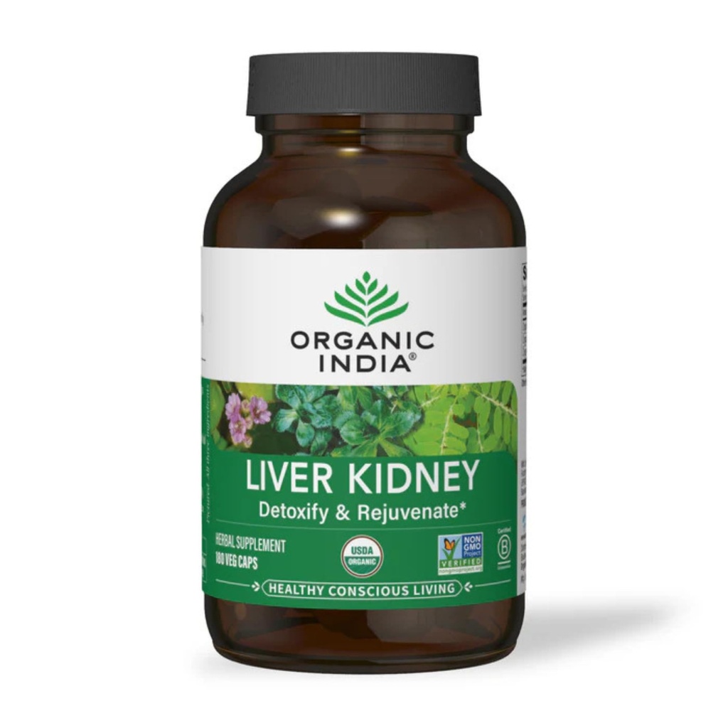 ORGANISK INDIA Lever og Nyre Rengøring Detox Reparation - Urtetilskud - Rense & forynge, Understøtter sund lever & Nyre funktion, Vegan, USDA Certified Organic, non-GMO - 180 Kapsler