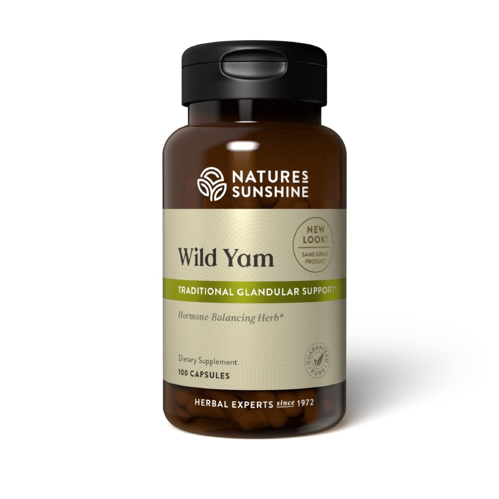Nature 's Sunshine Wild Yam, 100 Capsules Measures 124; Understøtter og Balancer Kvinde Glandular System