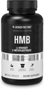 Jacked Factory Essentials HMB Capsules - HMB Kosttilskud til Lean Muscle Growth, Forebyggelse af muskelfordeling under Calorie- underskud, & Forbedret muskel Inddrivelse - 120 Veggie Kapsler