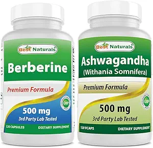 Bedste Naturals Berberine 500mg & Ashwagandha Extract 500 Mg