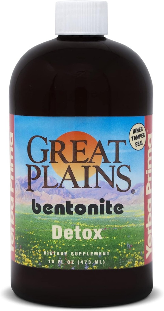 Yerba Prima Liquid Great Plains Bentonit Clay - fra Ancient Volcanic Ash - Natural Mineral Supplement