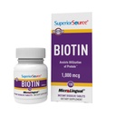 Superior Source Biotin 1000 mcg. Under Tongue Quick Opløs MicroLingual Tablets, 100 Greve, Understøtter sundt hår, hud, og nail vækst, Hjælper støtte energi Metabolisme, Non- GMO
