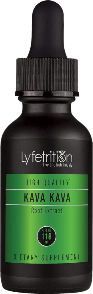 Lyfetrition Kava Kava Root Extract med aktive Kavalacthons 540mg, 220 Servering, Cruelty- Free, Easy- to- Consume Liquid Drops, Quick Absorption, GMP- Certified, Third- Party Testet, Non- GMO, Lavet i USA