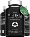 Vitamin K2 kapsler 100 mcg - Vitamin K Complex MK- 7 & MK- 4- 60 kapsler - VIT K2 2 i 1 Formel høj styrke supplement MK7 MK4 - Made in USA - Vegan & Non- GMO