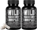 Wild Foods Magnesium Complex Supplement med 7X Forms Medical 124; High Absorption, Full Spectrum, Easy fordøjelse Medical 124; 500mg Glycinate, Bisglycinate, Malate, Oroter, Citrate, Taurate Medical 124; 90 Capsule (pakning med 3)