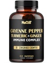 210 piller - Cayenne Pepper Kapsler Organisk med gurkemeje, Ingefær, immunsupportkompleks som Elderberry, Echinacea, Hvidløg Bulb - fordøjelse, hjerte sundhed & krop management
