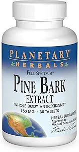 Planetary Herbals FS Pine Bark Extract Tablets, 150 mg, 30 Count