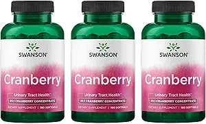 Swanson Cranberry - Understøtter Urinary Tract Health, Bstige Control & fremmer sund Nyrefunktion - Supplement Lavet med 20: 1 Cranberry Juice Koncentrat - (180 Softgels) 3 Pack
