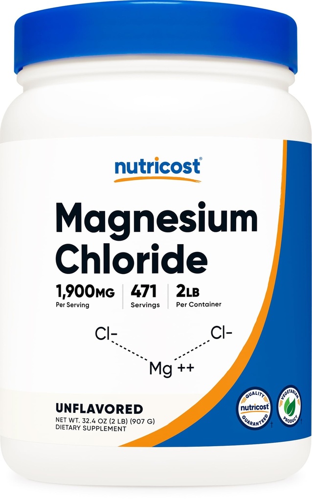 Nutricost Magnesiumchlorid (2LBS) - Glutenfri, vegetarisk, ikke-GMO