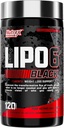Nutrex Lipo- 6 Black Max Strength Fat Burner - Hurtig fungerende energi, vægttab kost piller - Appetite suppressant, Metabolisme Booster - 120 kapsler