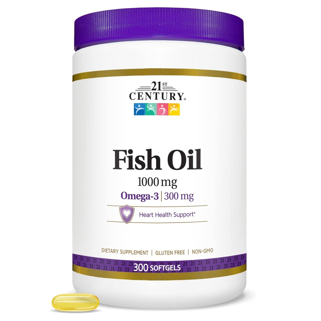 21. Century Fish Oil 1000 mg Softgels, 300 Count