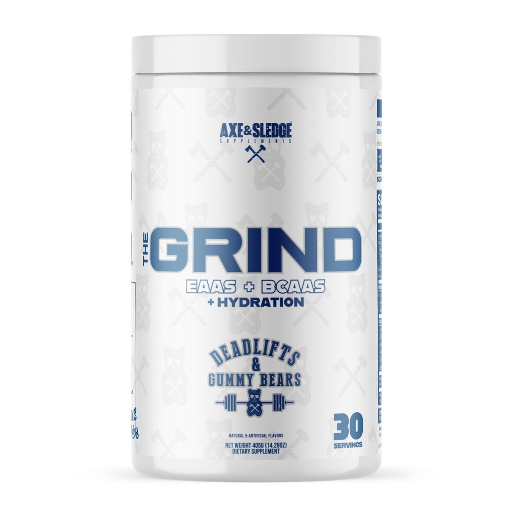 Axe & Sledge The Grind Essential Amino Acids against 124; EAA & BCAA Powder against 124; Muscle Recovery & Electrolytes for Hydration against 124; Stimulant- Free, Vegan Shaints 124; 30 Serveringer, Deadlifts & Gummy Bears