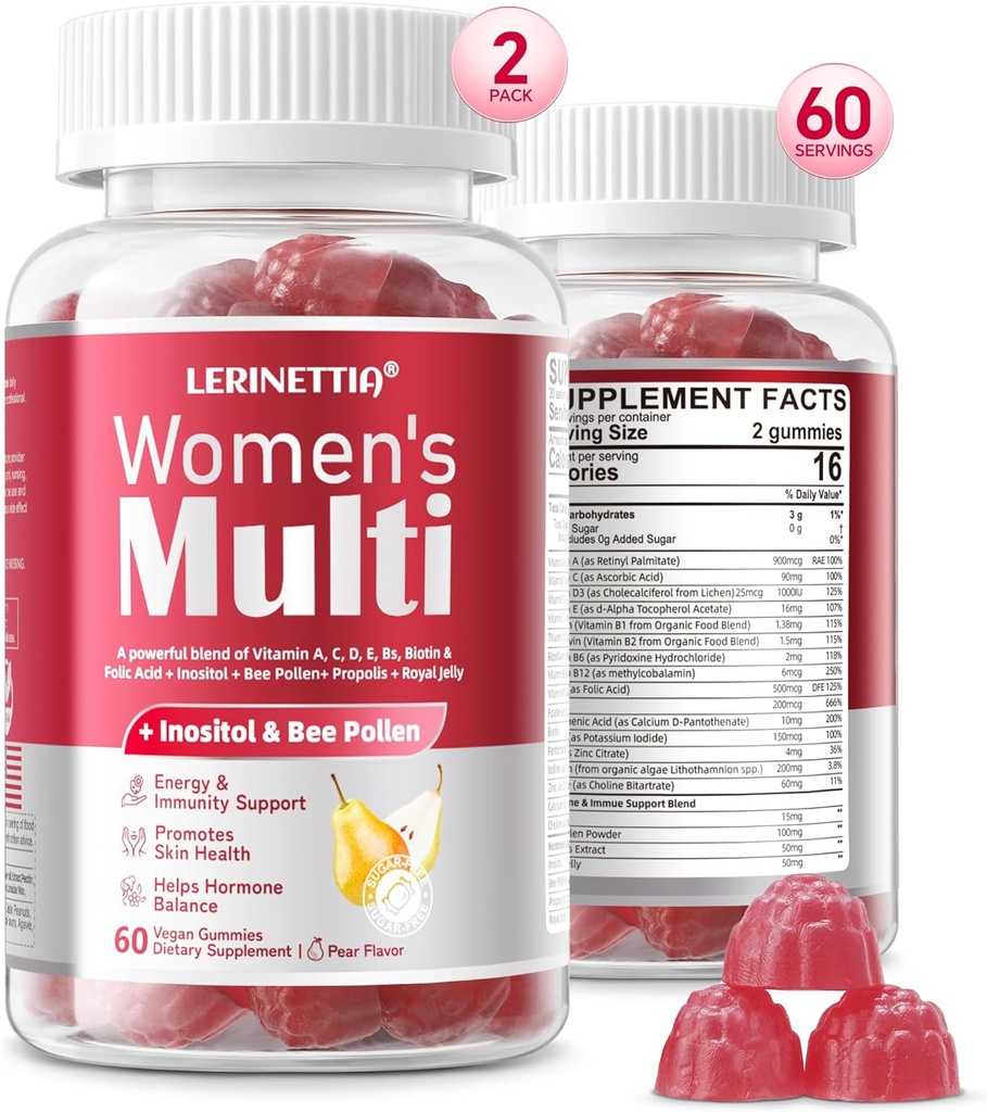 Kvinder 50 + Multivitaminer, Multivitamin til kvinder med vitamin A, C, D3, E og zink, Vegansk Sukker Free 120 Greve