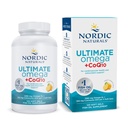 Nordic Naturals Ultimate Omega + CoQ10, Lemon - 120 Soft Gels - 1280 mg Omega-3 + 100 mg CoQ10 - Heart Health, Cellular Energy, Antioxidant Support - Non- GMO - 60 Servering