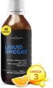 Livingood Daily Liquid Omega 3 Fish Oil, EPA & DHA tillæg med Monk Fruit & Orange Flavor, Understøtter hjerte, Joint & Brain Health, Fish Oil for mænd & kvinder, Ikke GMO, Gluten Free, 200 ML, 40 Servere