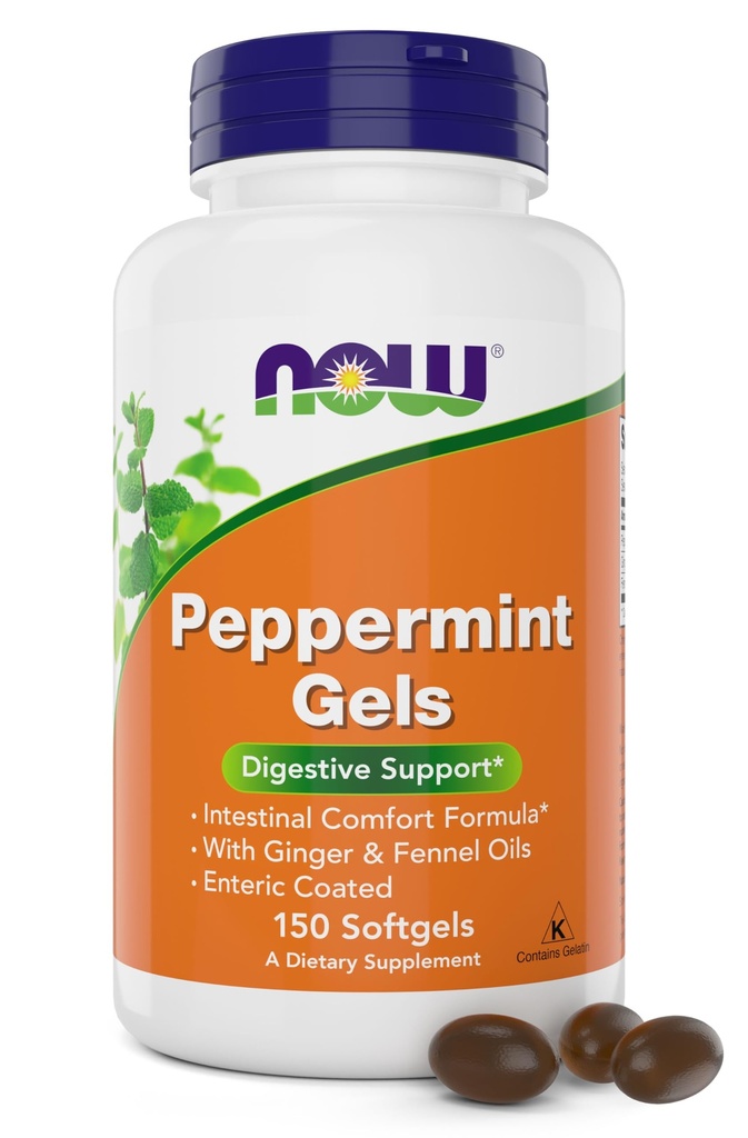 Nu pebermynte Gels med Ginger Oil og Fennel Oil, 150 Softgel, Enteric Overtrukket
