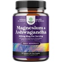 Ren rolig afslapning Magnesium Glycinat supplement med Ashwagandha - Magnesium til stress support & hvile ease for voksne - Høj Absorption tabletter til ben støtte & muskelkramper - 90 Tæl