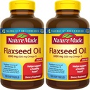 Nature Made Flaxseed Oil 1000 mg, Dietary Supplement for Heart Health Support, 180 Softgels (Pack of 2)