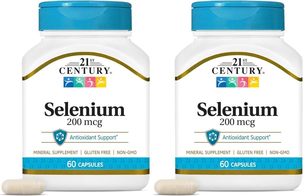21. århundrede Selenium 200 mcg kapsler, 60 greve (pakke med 2)