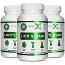 Genex Formulas Lions Mane Supplement med 100% Lions Mane Extract (3 Pack) - Nootropics Brain Support Supplement for Brain Boost, Focus, Mental Clarity, Natural Energy, 1000mg / servering - (360 kapsler)