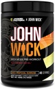 Jacked Factory X John Wick - Wick Mode Pre Workout Powder - Intense Energy, Battle- Ready Focus, Ustoppelig forpligtelse, og Sheer Will - 40 Serveringer, Sidste Tropical Sunrise