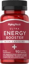 Piping Rock Energy Supplement med Koffein; 90 Kapsler • 124; Quick Release Energy Booster Pills • 124; Non- GMO, Gluten Free Formel