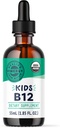 Virergy Kids Organic Liquid B12 - fremmer fysisk udvikling og kognitiv funktion * - Fast- Absorbing immunforsvar * - USDA Organic, Vegan, Non- GMO - 55 ml
