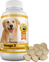 Amazing Omega 3 for hunde - Omega 3 Fish Oil for hunde Supplement til Itchy hudlindring for tør hud og varme spots og afføring Coat med EPA og DHA fedtsyrer - 120 Bacon Flavor tygger