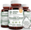 Naturlig Nutra tyggetCalcium supplement for ben styrke, fremmer muskelsundhed, Hjælper forbedre tænder sundhed, Support Nerve sundhed, og hjerte-kar sundhed, Forbedre ben styrke, 60 tabletter