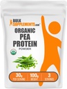 Bulkadditions.com Organic Pea Protein Powder - Plant Based & Vegan Protein Powder - Unflavored & Gluten Free, 30g per Serving, 100g (3,5 oz) (pakke med 1)