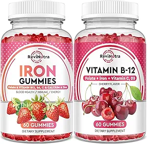 Iron Gummies Supplement for voksne & Kids against 124; Vitamin B12 Gummies against 124; Bundle