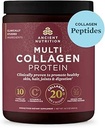 Ancient Nutrition Collagen Peptider Powder, Multi Collagen Protein, Kvinder & Mænd, C-vitamin, Probiotika, Hydrolyseret Collagen, Understøtter Hud, Joints, Gut Sundhed, Unflavored, 40 Servere