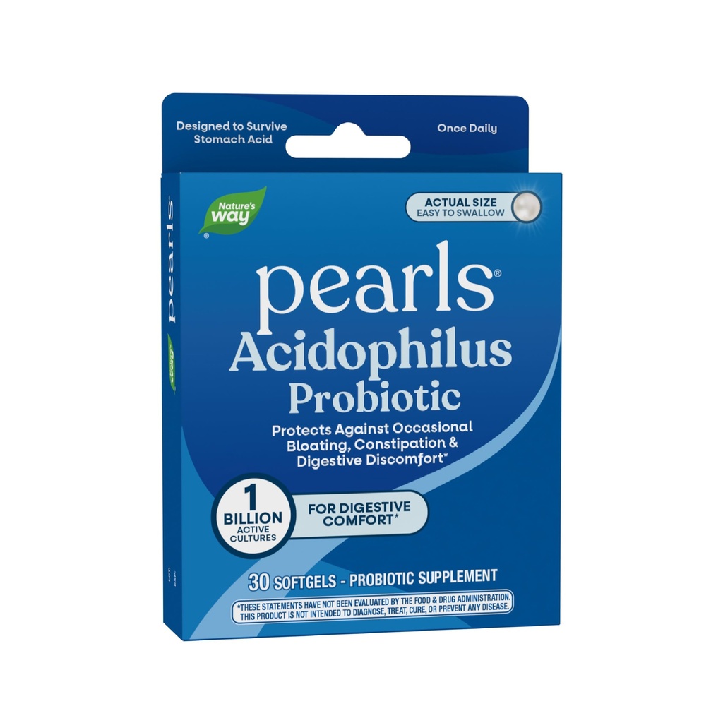Naturens måde Acidophilus Probiotiske Perler, Understøtter fordøjelig balance & Gut sundhed, Reducere lejlighedsvis Forstoppelse og bloating *, 1 Millioner kulturer, 30 Softgels