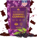 TrueSeaMoss Sea Moss Elderberry Gummies for voksne og børn - med Burdock Root, Bladderwrack & Magnesium - Vegan, non-GMO formel - Made in USA - 60 Gummies