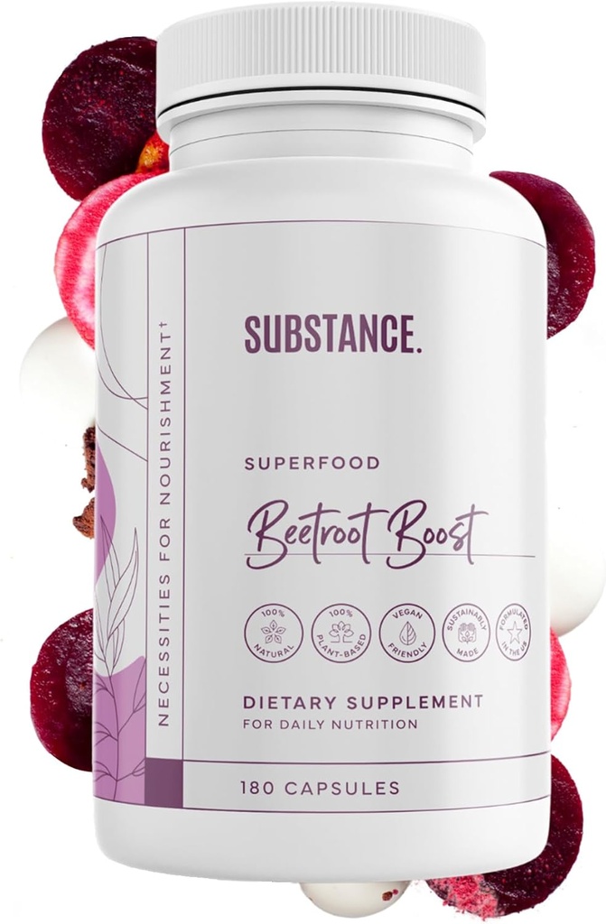 Stoffet. Rødbeder Boost Kapsler - 4500mg per servering, 30 dage Beet Root Kapsler Supply - Beets Supplement med Vitamin- C & Manganese - Natural Nitroxide & Energy Booster Beet Root Powder - USA
