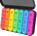 Daviky Pill Organizer 3 gange om dagen, Daily Pill Box 7 dag, ugentlige sager Medicin Arrangører til at holde vitaminer og medicin